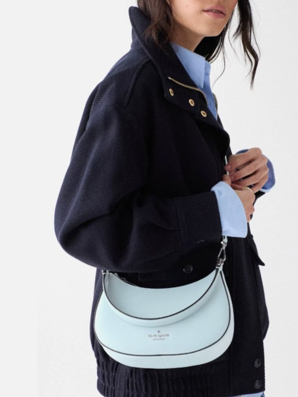 New Kate Spade Paige Shoulder Bag Saffiano Leather Crisp Sky